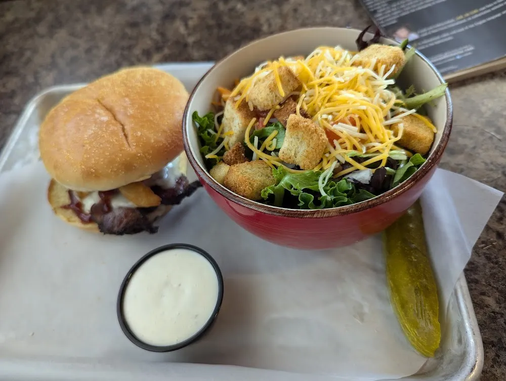 Smoked Brisket Sandwich and House Salad